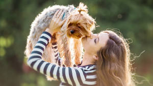 banner cachorro beijo